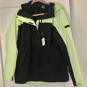 Roxy (L) Black and Light Green 2 in 1 Jacket